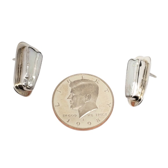 Charles Albert Sterling Silver Biwa Pearl Earrings #20499 - Picture 6 of 9